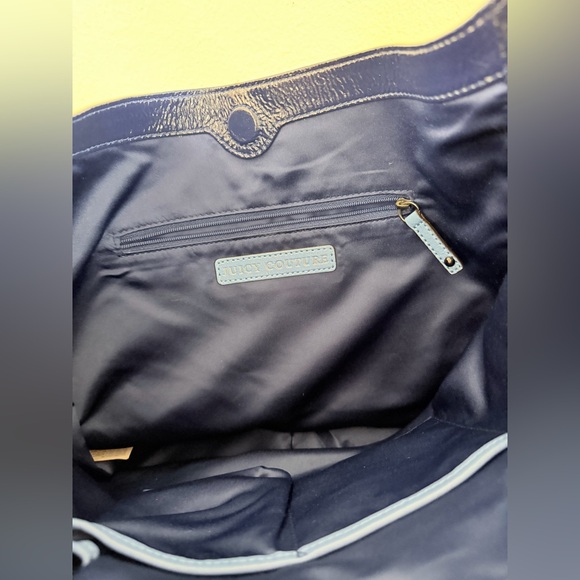 Juicy Couture White Hobo Shoulder Bag Silver Hardware Y2K Slouchy Purse - Picture 3 of 7